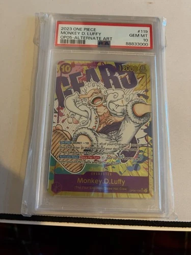 Monkey D. Luffy PSA 10 One Piece OP05-119 Gear 5 Alternate Art English Card 2023