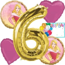 Anagram Princess Aurora 6th Birthday Party Balloons Bouquet  Officially Licensed
