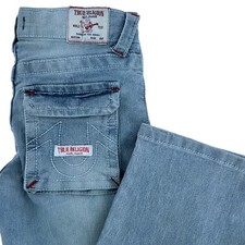True Religion Kids Ricky Relaxed Straight Jeans Light Wash Distressed Girls Sz 7