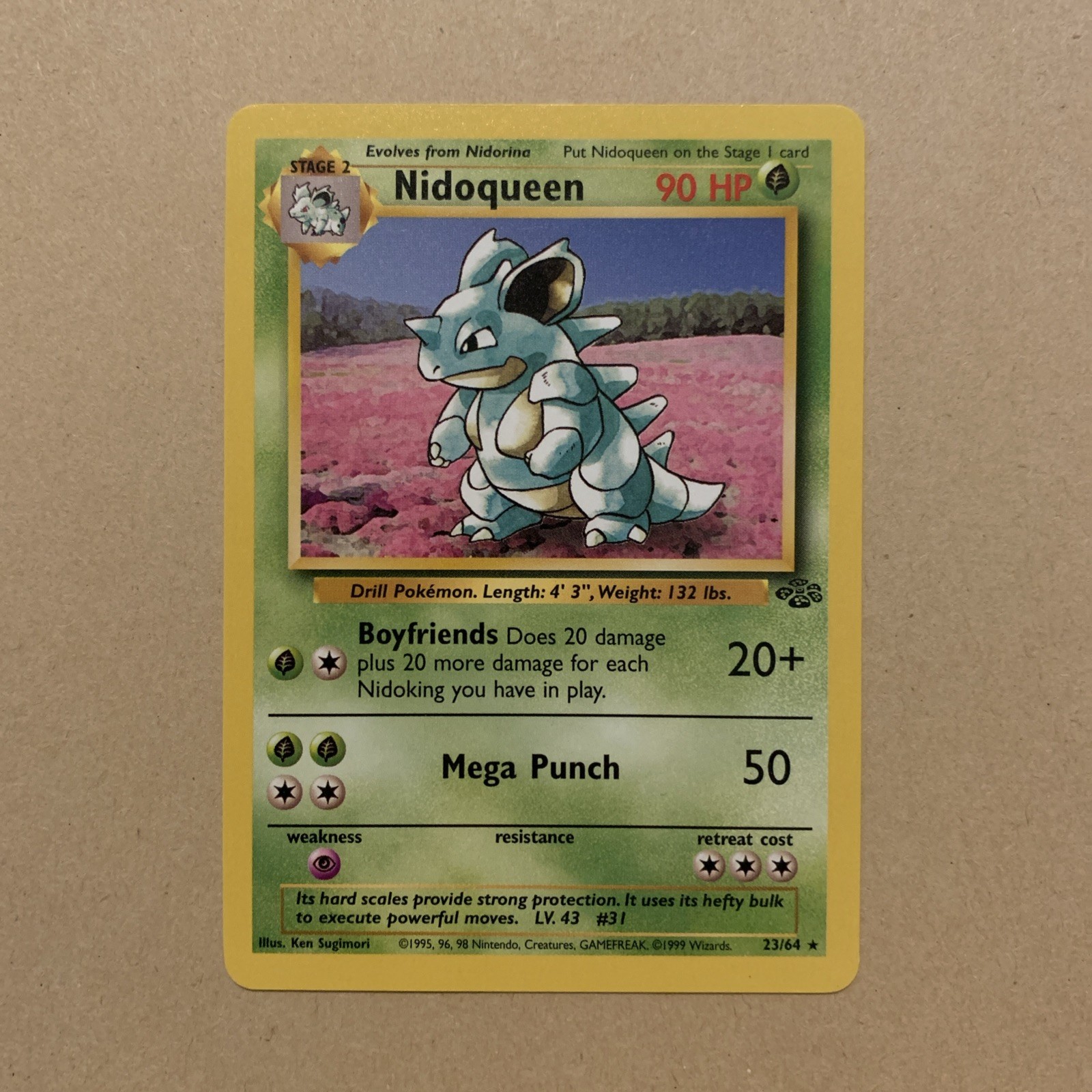 Pokemon Card Nidoqueen Jungle Rare 23/64 Near Mint