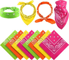 12 Pack Unisex Paisley Bandanas Bulk Cowboy Bandanas Head Wrap Scarf Wristband f