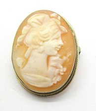 925 STERLING SILVER ITALIAN SHELL CAMEO PENDA...