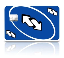 Uno Reverse Card Skin 4 Pack Blue Debit Credit Card ATM Vinyl Decal Sticker