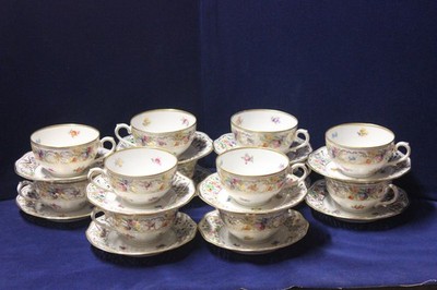 Schumann Bavaria Dresden Empress Chateau Flat Teacup & Saucer Set, 12 Sets Avail