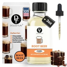Dolce Flav Root Beer Extract, Sunflower Oil, for Baking, Candy, 2oz 2 Oz