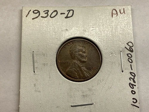 1930 D Lincoln Wheat Penny in AU Condition from Denver Mint 100920 60e