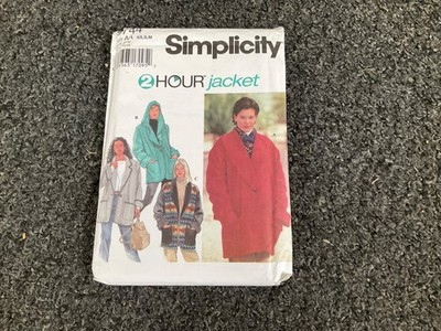 SIMPLICITY 9744 MISSES 2 Stunden Jacken Schnittmuster Größe - XS-M Factory Fold