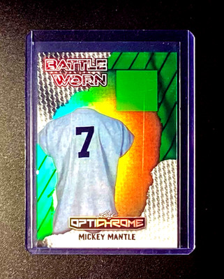 Mickey Mantle 1/1 SP 2025 Leaf OptiChrome Refractor Battle Worn Proof 1 of 1 NY
