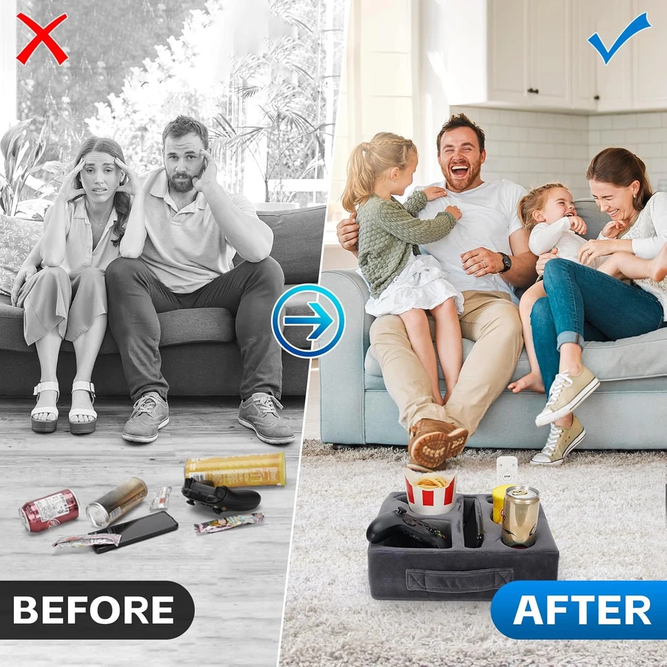 G GOOD GAIN Portavasos Sofá Almohada-Sofá Portavasos Acogedor Amigo | Carrito de Bebidas para Cama Foto 2 de 4