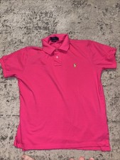Polo Ralph Lauren Mens Shirt L Polo Short Sleeve Small Logo Custom Fit Pink