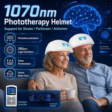 1070nm Physiotherapy PBM Brain Helmet Parkinsons Stroke NIR Light Therapy Device