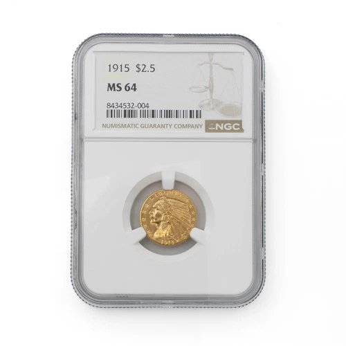 1915 Indian Head Quarter Eagle $2.50 Coin Graded NGC MS 64 United States #C896-5