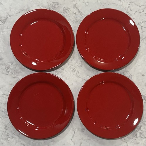 4 Waechtersbach Germany Cherry Red Fun Factory Salad Dessert Luncheon Plates