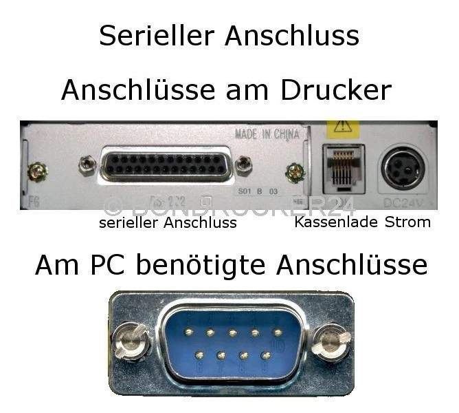 Bondrucker Apothekendrucker Epson TM-J TMJ 7500 weiss seriell parallel USB B - Bild 2 von 4