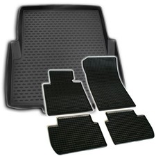 Gummi Kofferraumwanne Fußmatten für BMW E46 3er 98-05 Set Passform Matten Wanne