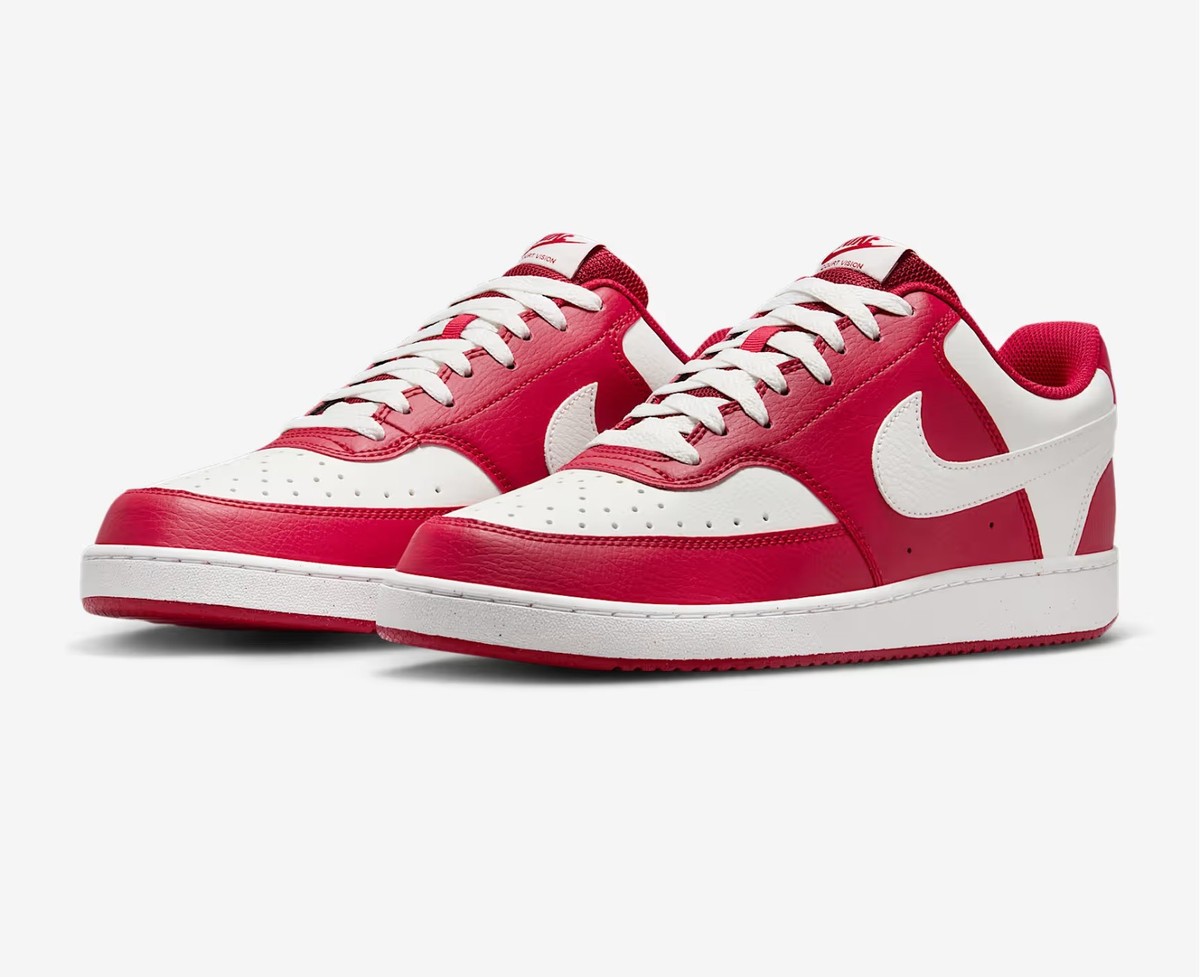 NIB Nike COURT VISION LOW NN Basketball Sneakers Gym Red Summit