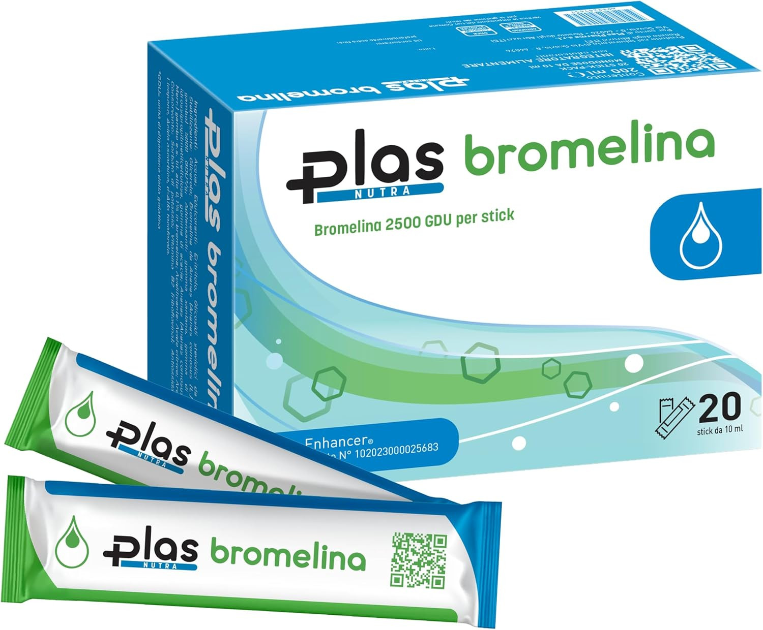 Bromelina 5000 GDU Drenante Forte 20 Stick Gel Anti-Cellulite UL