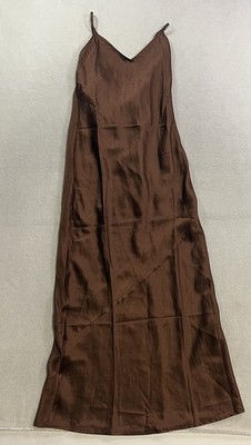 Forever 21 Dress Women's Size Large Slip Maxi Romantic Feminine Satin Brown  NWT | eBay