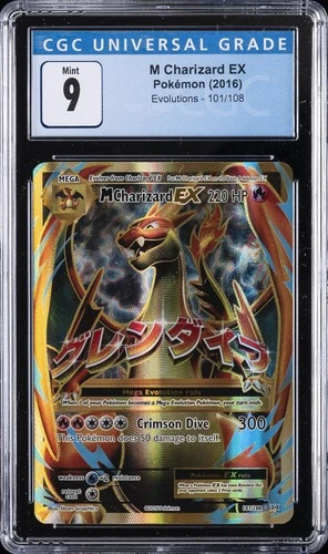 2016 POKEMON EVOLUTIONS #101/108 M CHARIZARD EX CGC 9