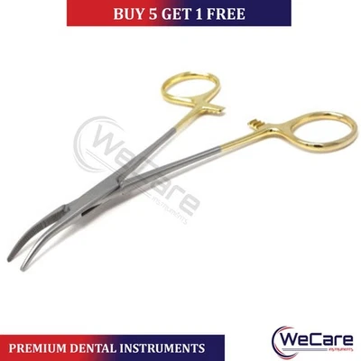 WECARE SURGICAL GOLD Mosquito Hemostat Forceps 5" Curved Surgical Dental Instruments German