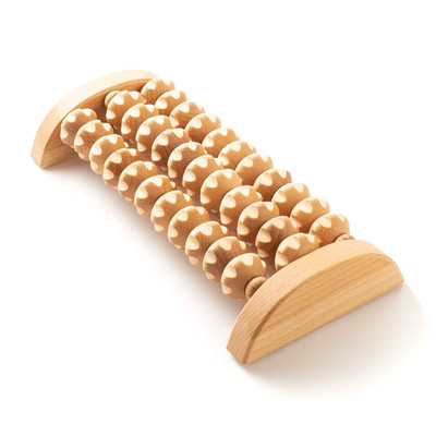 Tuuli Wooden Foot Massager Grooved Muscle Roller Helps Ease Muscle Tension And