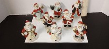 SALE Vintage Santa Claus figurines - Lot of 8, Hand Painted Resin 3.5 in.