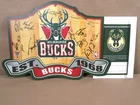 2014-2015 Milwaukee Bucks Team Signed Autographed Plaque NBA 15"