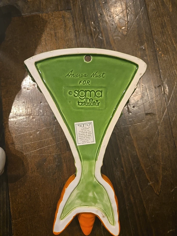 Placas de pared vegetales de cerámica vintage - Juego mixto Portugal y Japón - Col rizada,... Foto 3 de 4