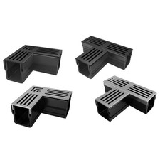 Shallow Threshold Drain T-Section Corner Piece Aluminium Drainage Accessories