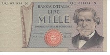 Geldschein Banknote Italien 1000 Lire - 1969