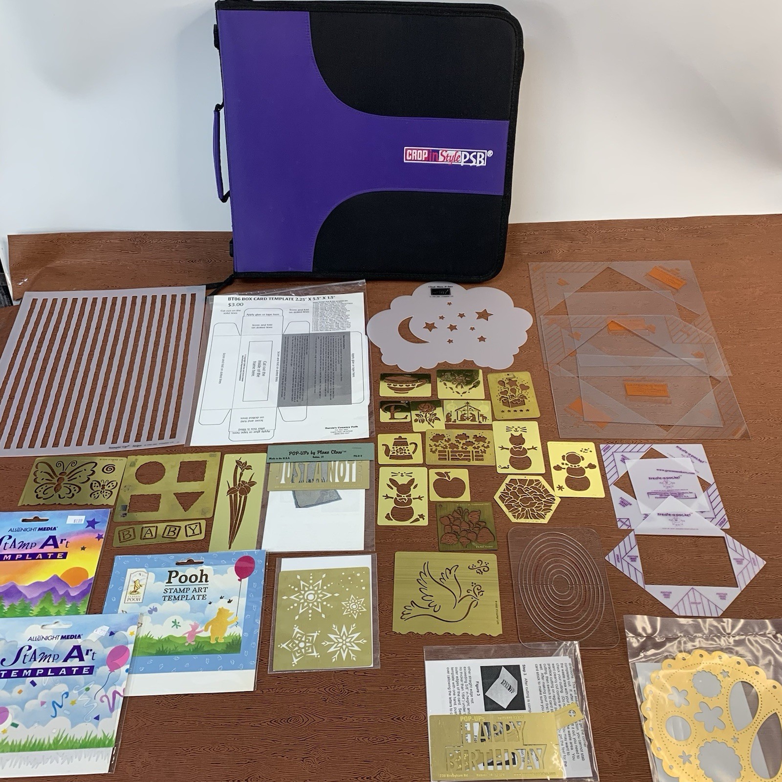 Crop In Style PSB Zippered 3-Ring Binder With 30+ Brass And Plastic Templates