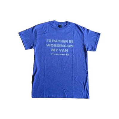 VanGoGarage Light Purple I'd Rather Be Working On My Van T-Shirt Size medium 