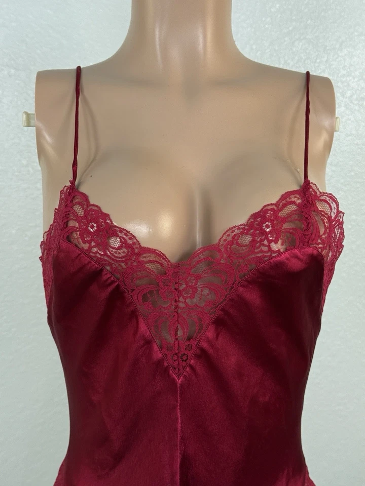 Vintage DELICATES Slip TEDDY Panty Bodysuit SATIN Stretch Sheer LACE Lingerie - Image 2 of 4