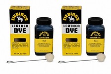 Fiebing's Leather Dye Black 4 oz Alcohol-Based Dries Uniformly - 2 Pack