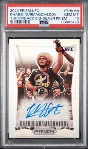 2023 PANINI PRIZM UFC THROWBACK SIGNATURES KHABIB NURMAGOMEDOV PSA 10 AUTO