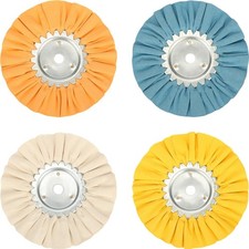 4pcs 8 Airway Buffing Wheel Kit White/Orange/Blue/Yellow , 5/8 Arbor Hole,16 Pl
