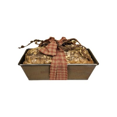 Artificial Faux Loaf Bread In Pan Rustic Decorative Red Plaid Ribbon Vintage 