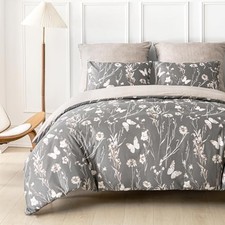 Grey Duvet Cover Set King Size, King 104 90 inch A: Deep Grey no Comforter
