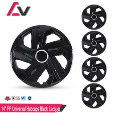 4pcs 14 Pp Universal Hubcaps For Steel Wheel Rims Cover Snap On Black Lacquer 4pcs 14 Pp Universal Hubcaps For Steel Wheel Rims Cover Snap On Black Lacquer