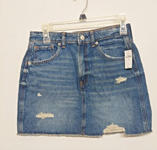 GAP Kids Girl's Skirt Size 18 NEW Denim Short Distressed Med Wash