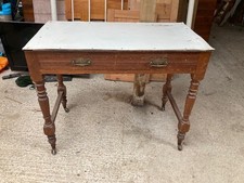 Desk Dressing Table Console Hall Side with Drawer Vintage Antique Brown Wooden