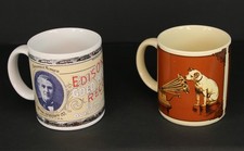 2x Tea-Mug/Trinkbecher Edison und Nipper HMV, Keramik-Becher -Deko!- T187
