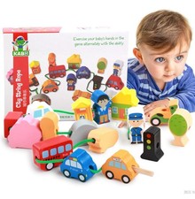 Wooden Educational Toys Wooden Shape Color Sorting Preschool Stacking Blocks ...