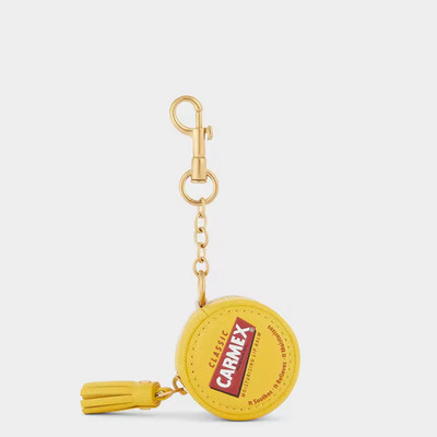 Anya Hindmarch Inspired Coin Purse Case Carmex Yellow Charm New Keyring Keychain