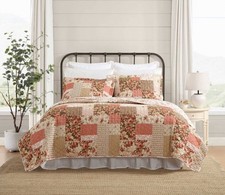 Laura Ashley Full/Queen Harrietta Patch Work Quilt  2 Standard Sham