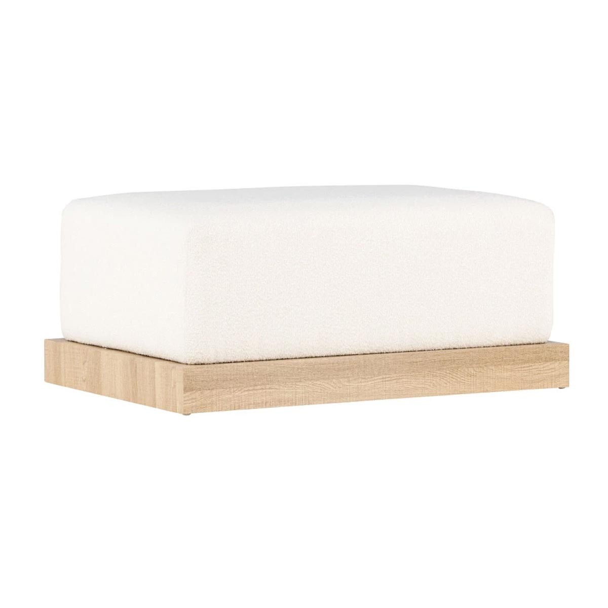 Pouf bouclé blanc Ivy 100cm : créez un coin lecture cocooning et chaleureux