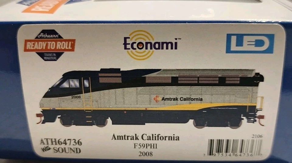 Athearn HO Scale ATH64736 F59PHI Diesel Amtrak California #2008 DCC /SOUND  - Image 4 of 4