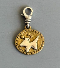 SILPADA Sterling Silver Brass My Best Friend DOG CHARM w/CLASP for Bracelet