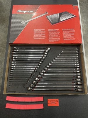 Snap-on Tools NEW RED 38pc MASTER Flank Drive PLUS Wrench Set SOEXFSET1BR