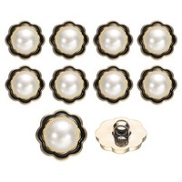 10Stk 21Mm Blumen Resin Vintage NäHknöPfe Mantel PerlenknöPfe Schwarz